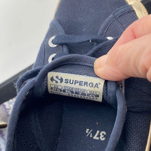 Superga Lace -Up Fashion Sneakers Navy‎ Size 5.5 - Picture 9 of 9